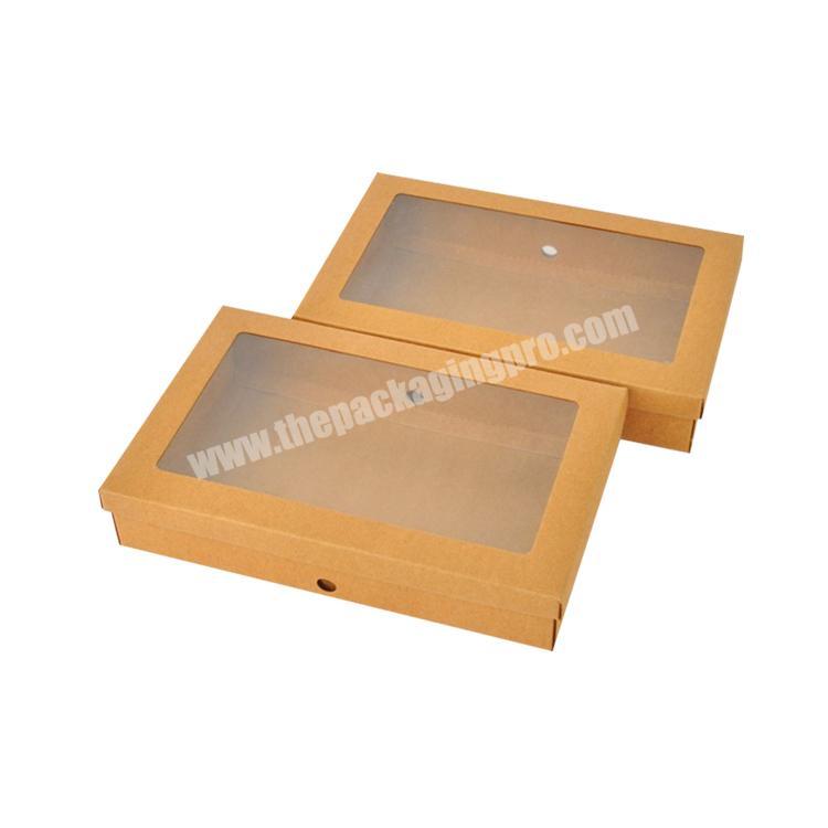 Professional manufacturer custom logo 2 piece lid and bottom packaging gift boxes with clear PVC window