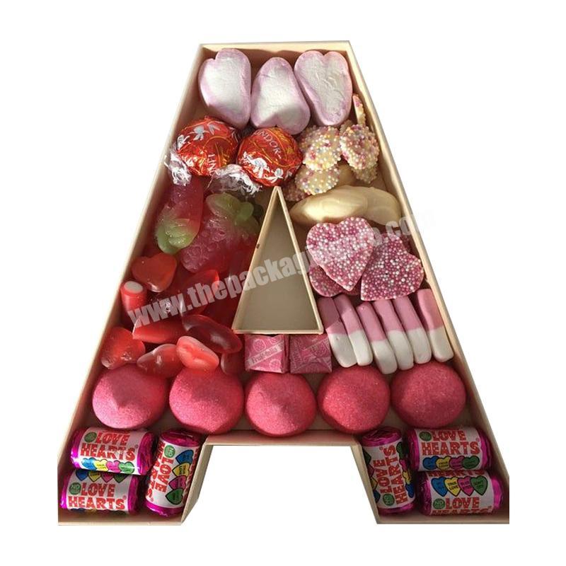 2021 high-end luxury custom size letter shape for holiday gift hot sale chocolate packing box