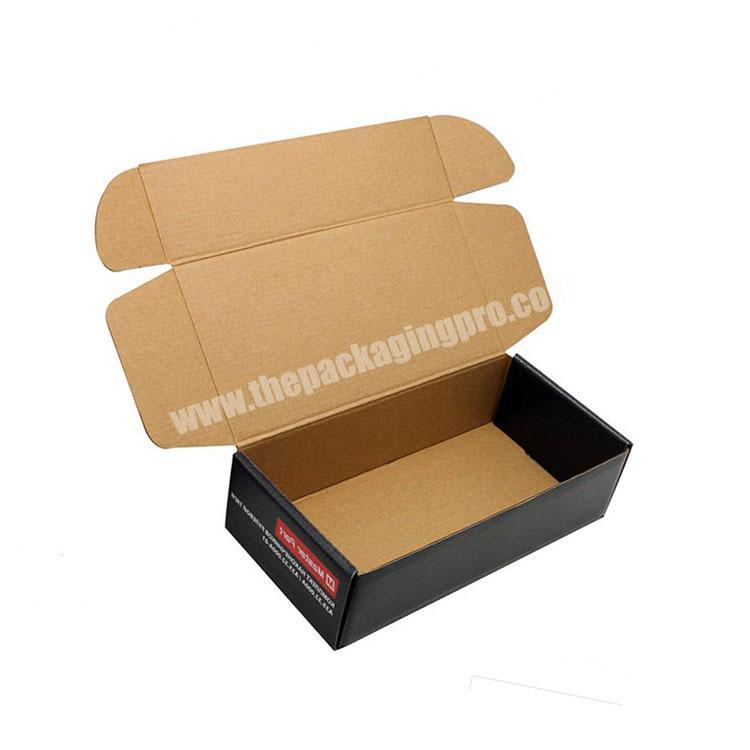 Wholesale Corrugated Uv Coating Cosmetic Moving Folded Boxes With Ribbon For Socks Small Gift Packaging Matte Black Box Custom