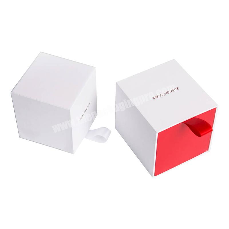 Luxury Packaging custom logo cosmetic box with ribbon