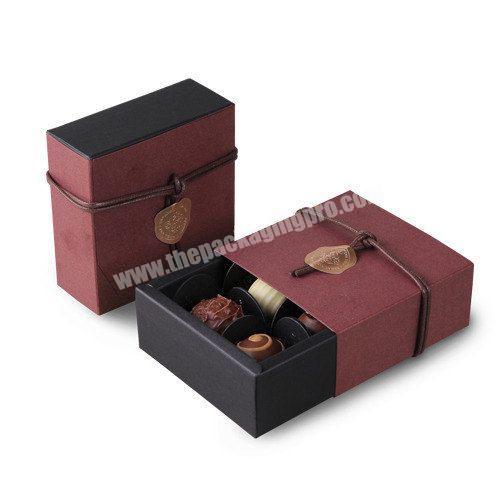 Custom logo Valentine's Day drawer chocolate box with divider for chocolate gift packaging