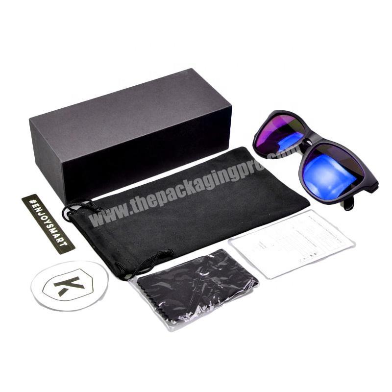 Eco friendly paper cardboard case black sunglasses gift packing box custom logo packaging sunglass box