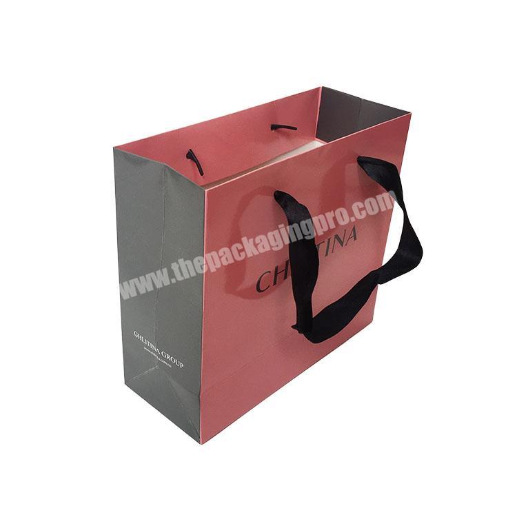 mengsheng gloss lamination small brand cosmetic shopping custom print paper bag with handle