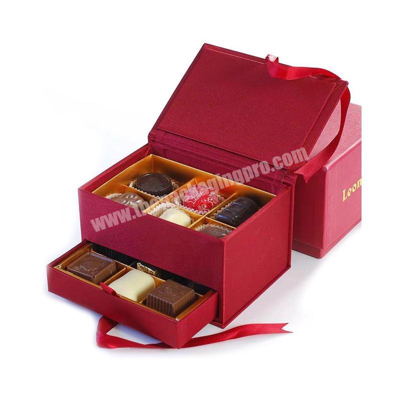 High quality factory price customized matte drawer chocolate box size competitive price