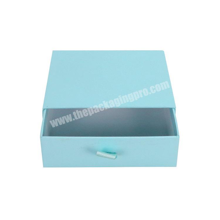 Printing Cardboard Blue Jewelry Slide Out Card  Type  Perfume Display Package Black Logo  Match The White Matte Box