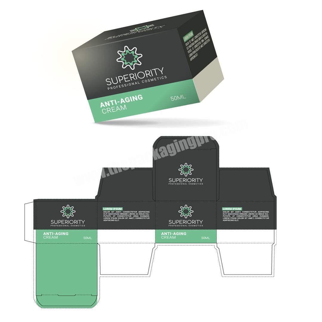 Custom logo folding cosmetic paper box packaging