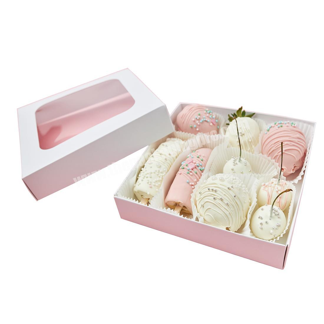 Custom logo folding paperwhite dessert boxes bakery boxes