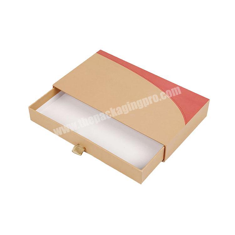 mengsheng small beautiful custom printed paperboard ribbon handle drawer scarf box