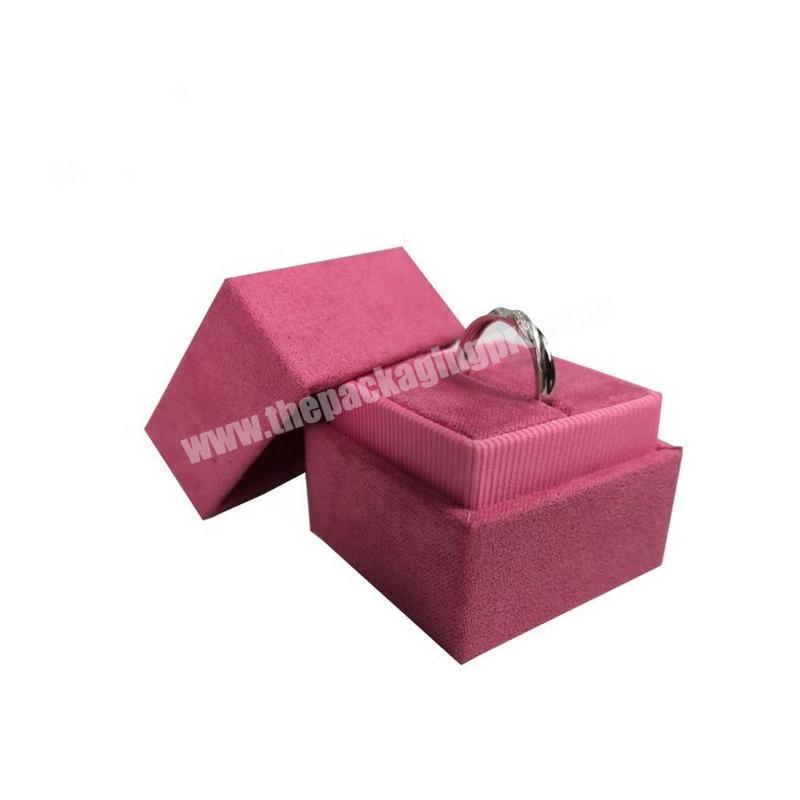 Luxury custom logo earring packing box jewelry velvet ring box for engagement