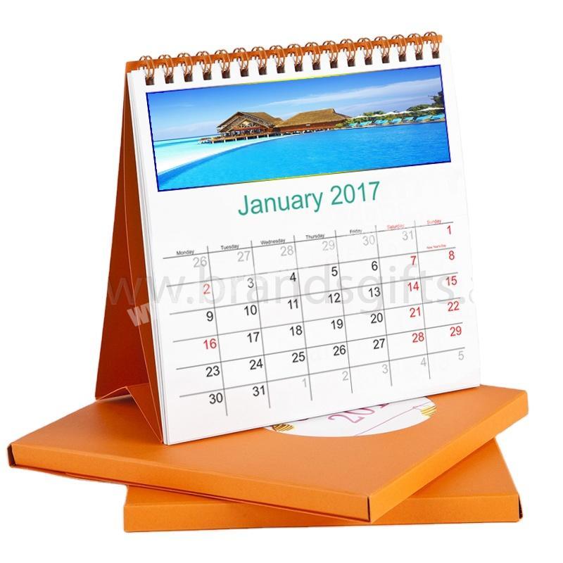 Custom  gift calendar box for home and office  Folding Paper Desk Calendar