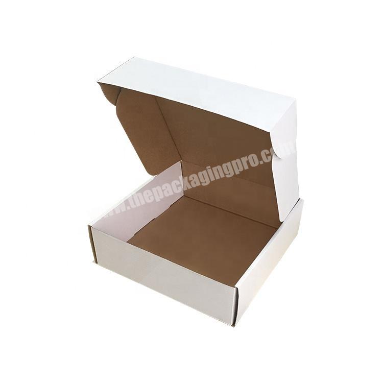 Customized white color clothing packaging box corrugated cardboard gift boxes