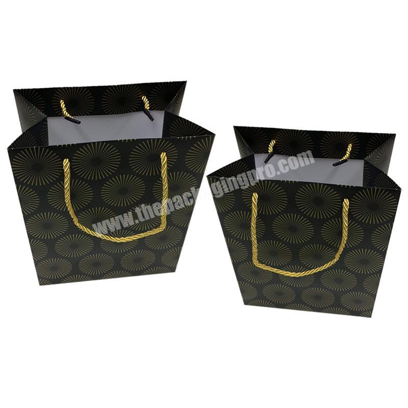 Factory Direct sales customizable size paper gift bag with grosgrain handle knot