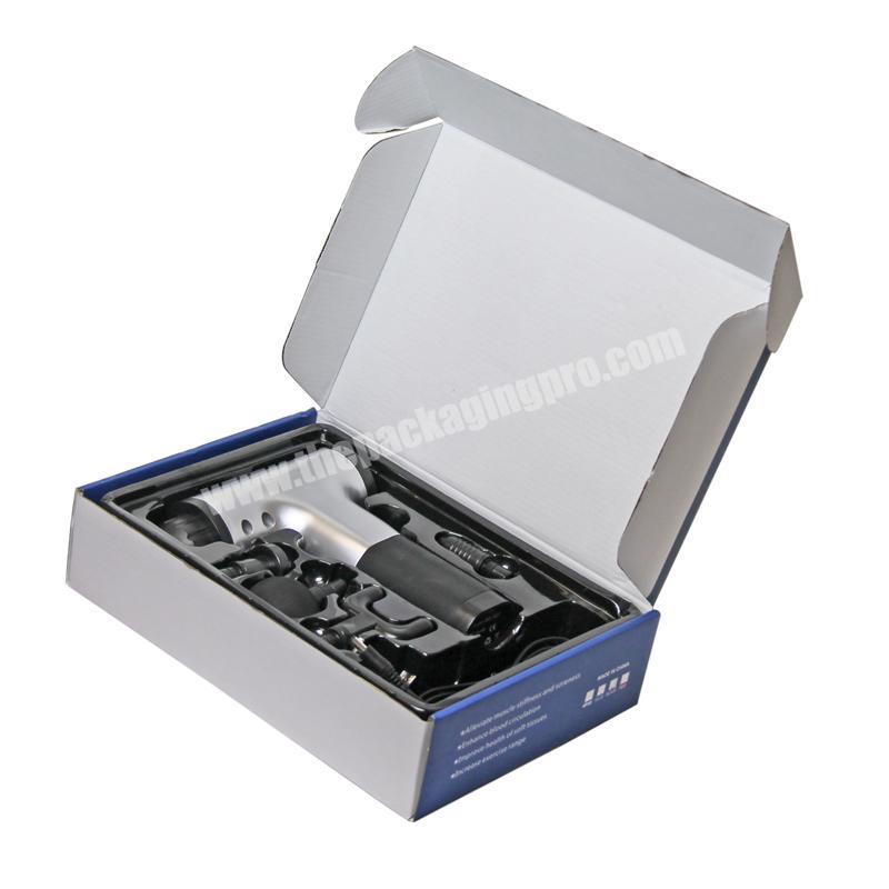 White cardboard custom shipping box for massager gun packaging box