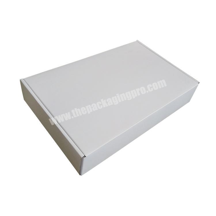 US Popular eco corrugated paper postal mailing flat mailer tuck top shipping white or kraft packaging box