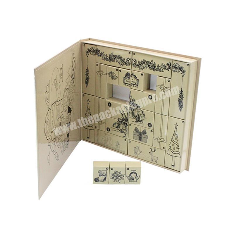 2020 factory high-quality kraft paper single door calendar box with christmas advent calendar box