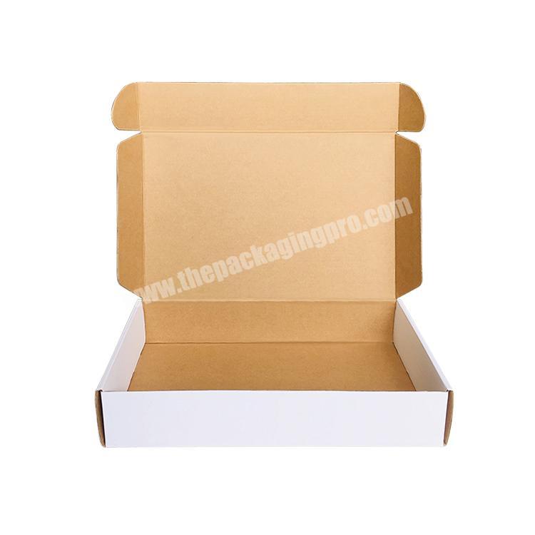 Mengsheng Eco Corrugated Paper Custom Printed Postal Mailing Flat Kraft Mailer Tuck Top Shipping White Packaging Box