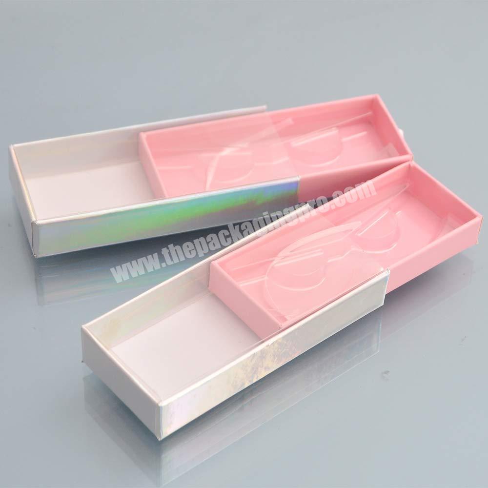 Wholesale pink paper lashes  empty luxury eyelash packaging box logo