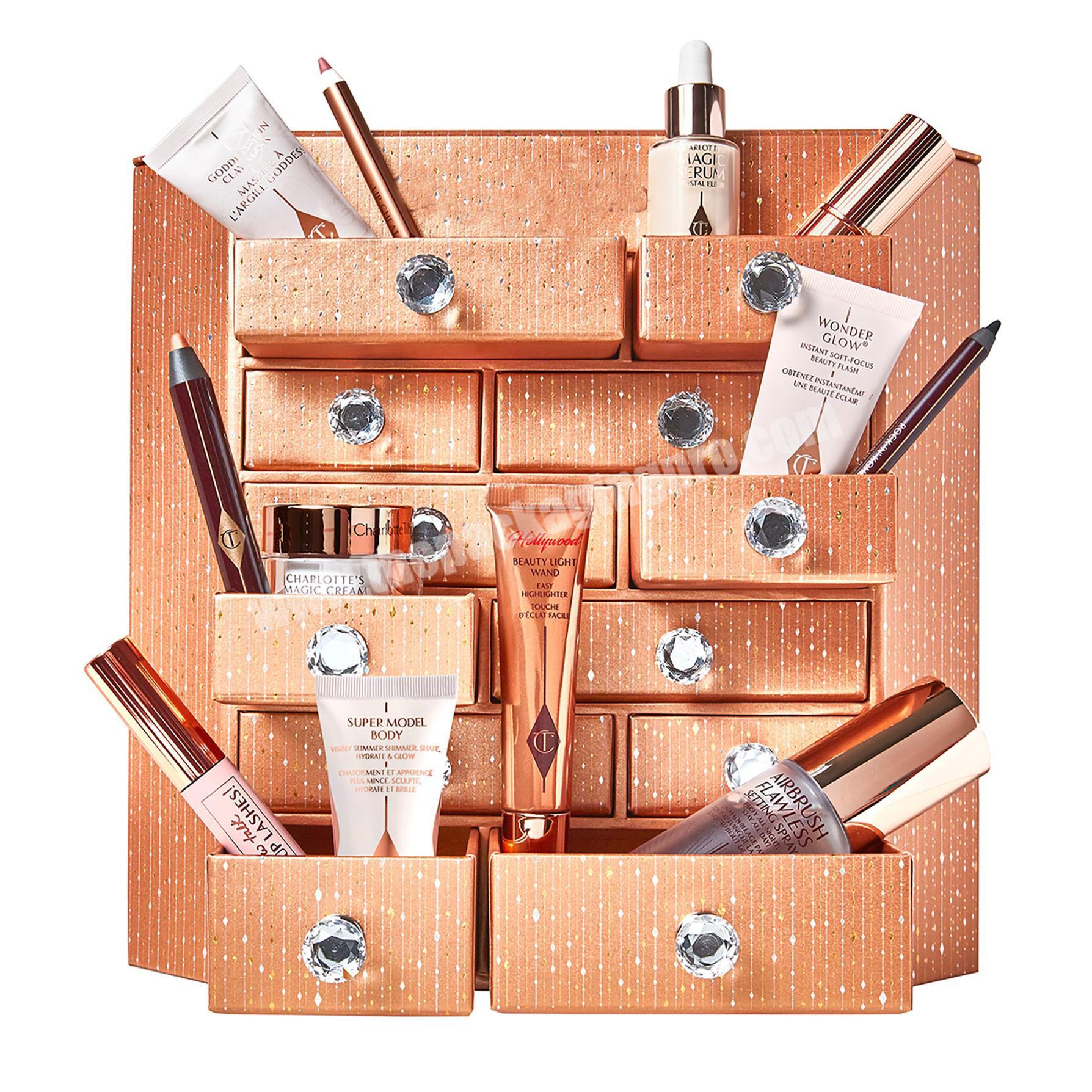 Manufacturer Custom Advent Calendar  Cardboard Paper Gift Beauty Cosmetic Packaging Countdown Advent Calendar Box