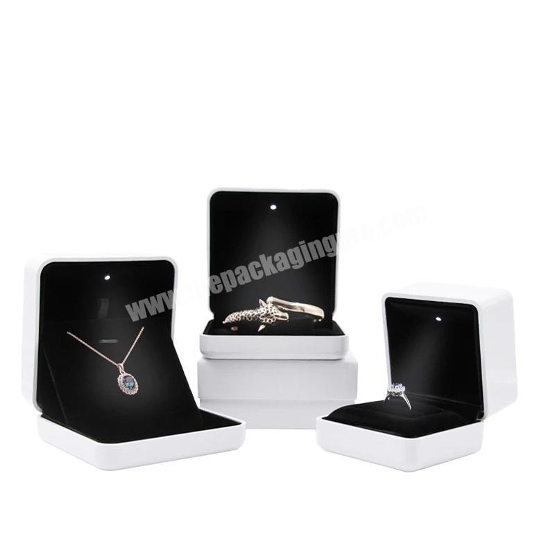 High quality white led light jewelry box gift with custom logo
