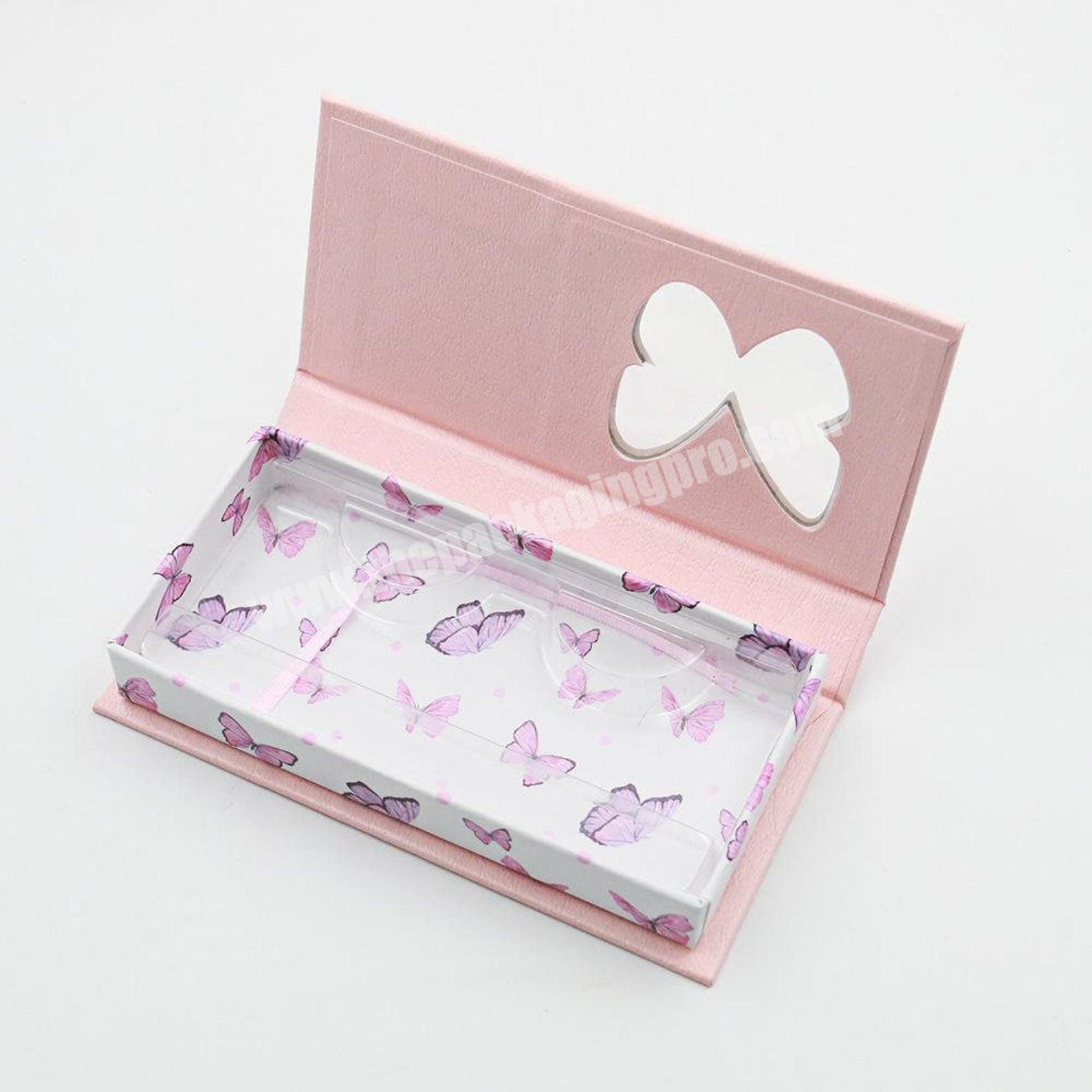 Printing Logo holographic eyelash packaging box  Custom butterfly eyelash box