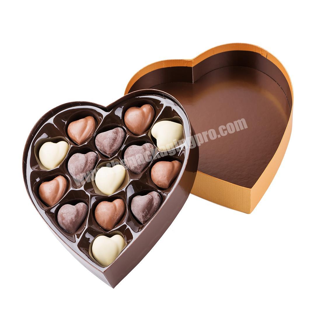 Custom logo paper heart shaped boxes for chocolate packing