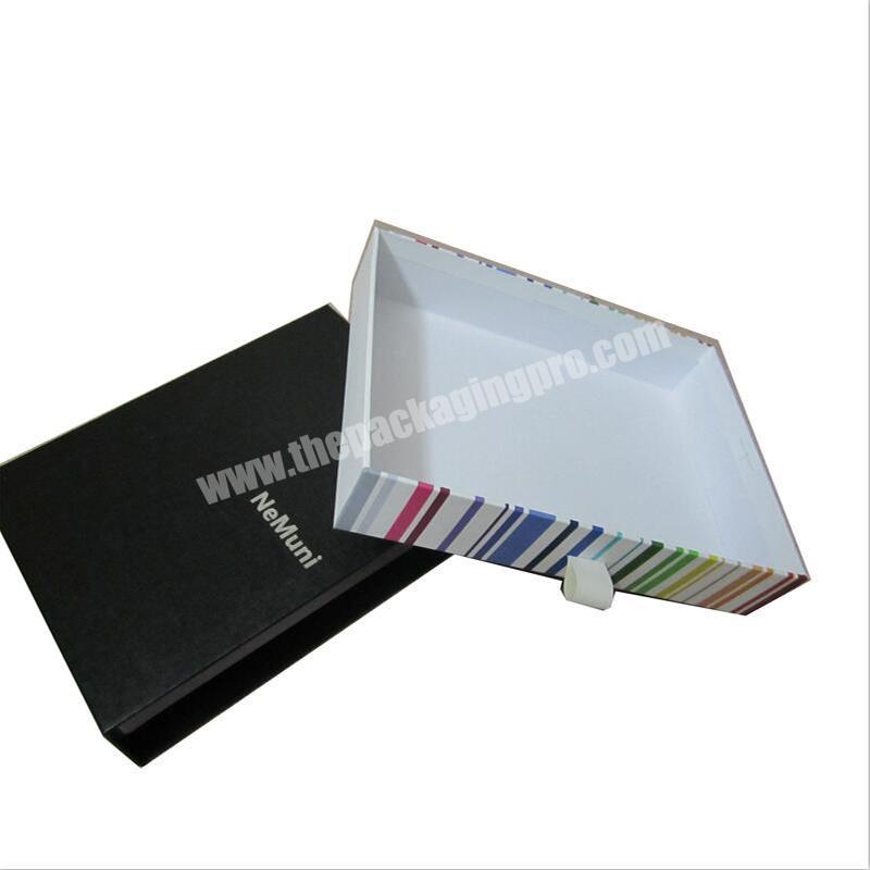 Belt packaging Stylish matte finish homemade black drawer box