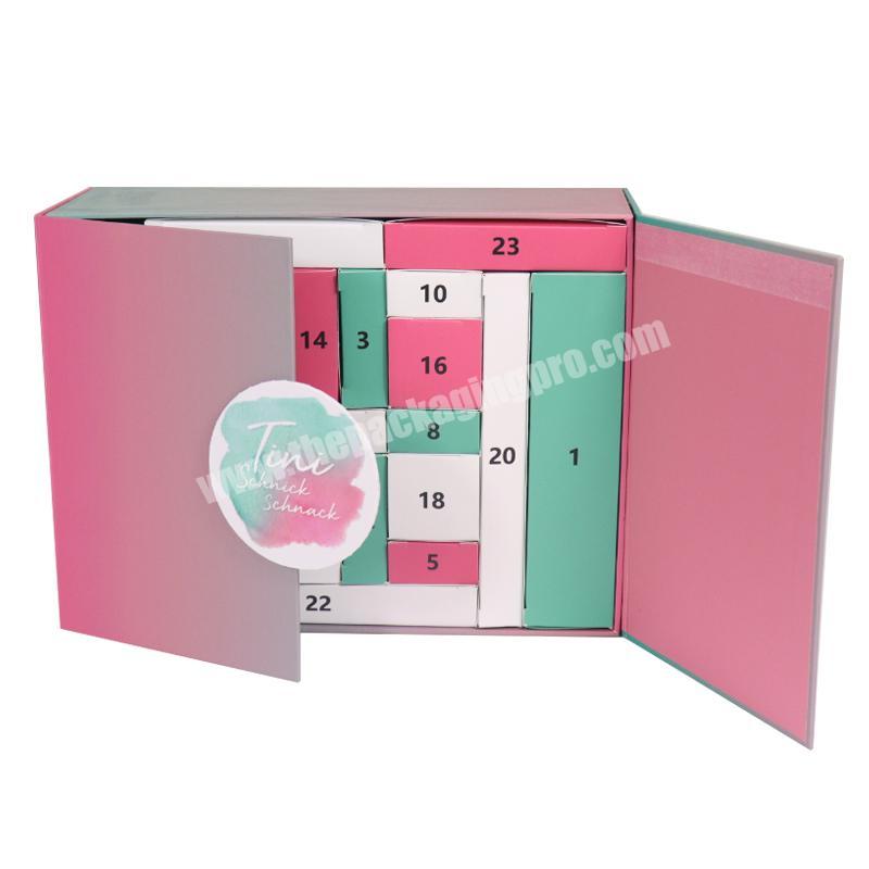 Christmas 24 drawer custom advent calendar box for chocolate packaging