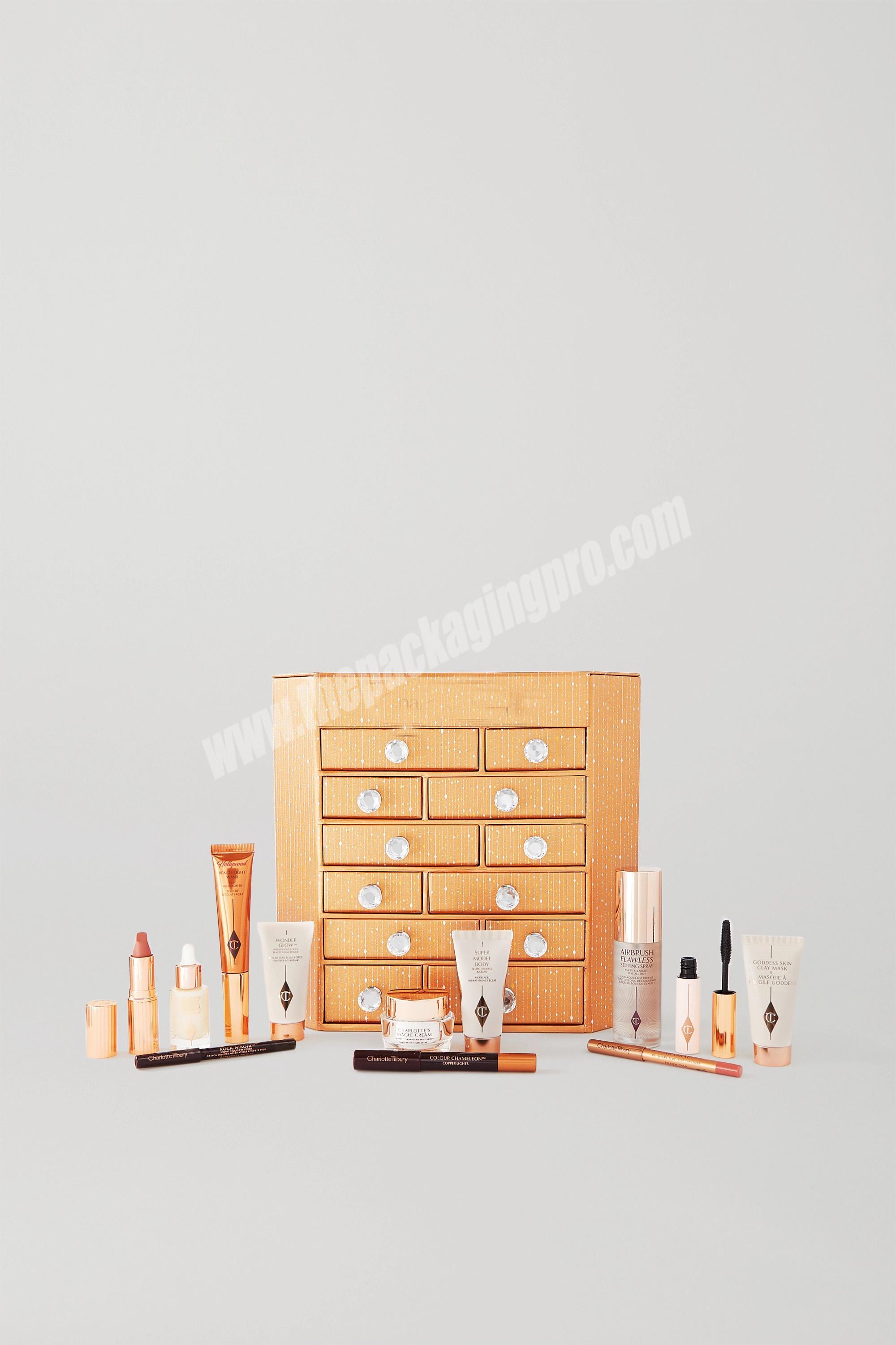 Supplier Custom Advent Calendar  Cardboard Paper Gift Beauty Cosmetic Packaging Countdown Advent Calendar Box
