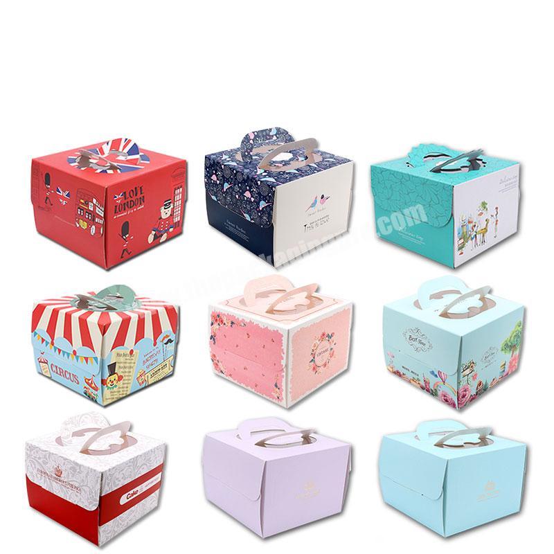 High Quality Paper Brown Embossing Round Clear Window White Boxes For Cakes And Cupcakes Square Cake Gift Box