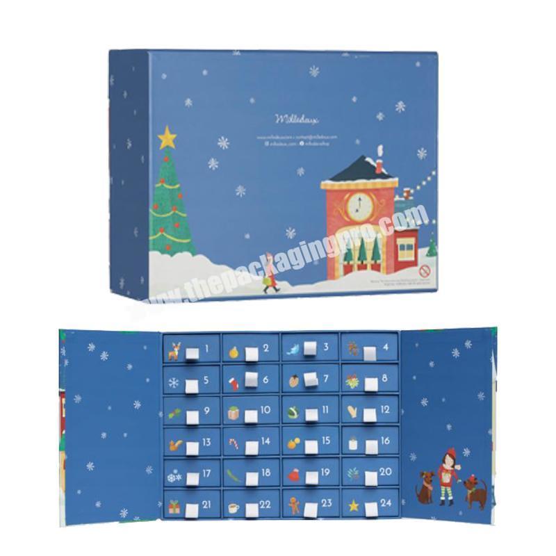 Custom  chocolate paper box advent calendar cardboard packaging gift box advent calendar box