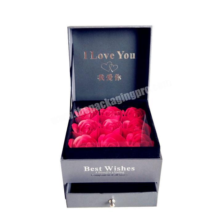 A Gift Box Immortalized Flower Gift Box Soap Rose Double Drawer Packing Box