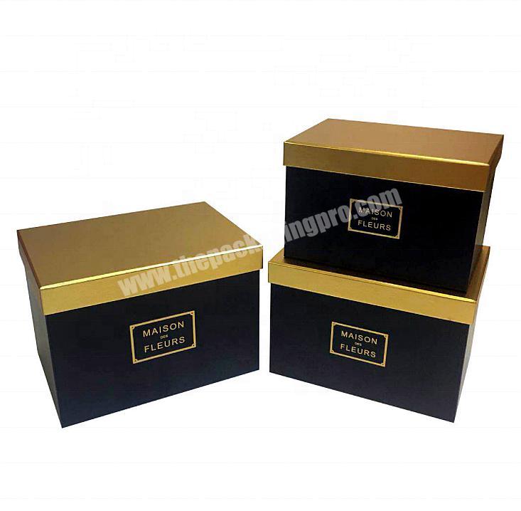China Supplier Wholesale 3pcs A Lot Plain Flower Packaging Square Gift Box