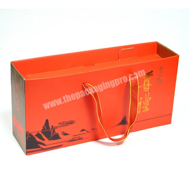 Corrugated box of tea can with Chinese ancient style handle
