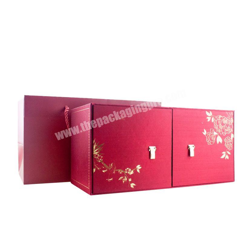 Custom Cardboard Design Rigid Gift Box Mooncake Packaging Paper Gift Box With Golding Stamping