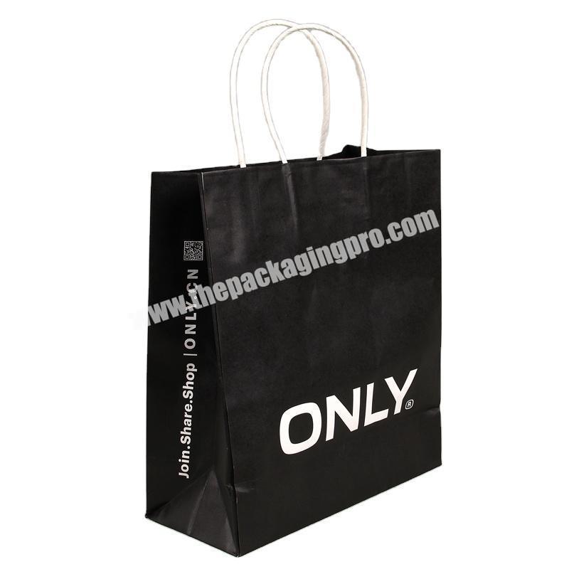 Custom Cheap Black Paper Bags With Handles White