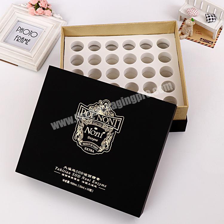 Custom Gold Foil Hot Stamping Paper Gift Packaging Luxury Box With Lid For Enzymes