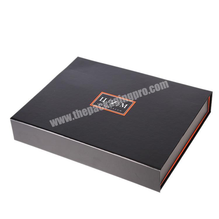 Custom High end good quality paper boxes custom logo,black paper box clothing
