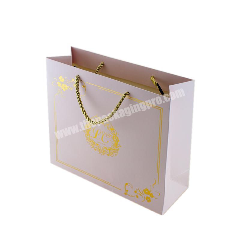 Custom Logo Gold Foil Stamping Small Matt Laminated Shopping Gift Paper Bag
