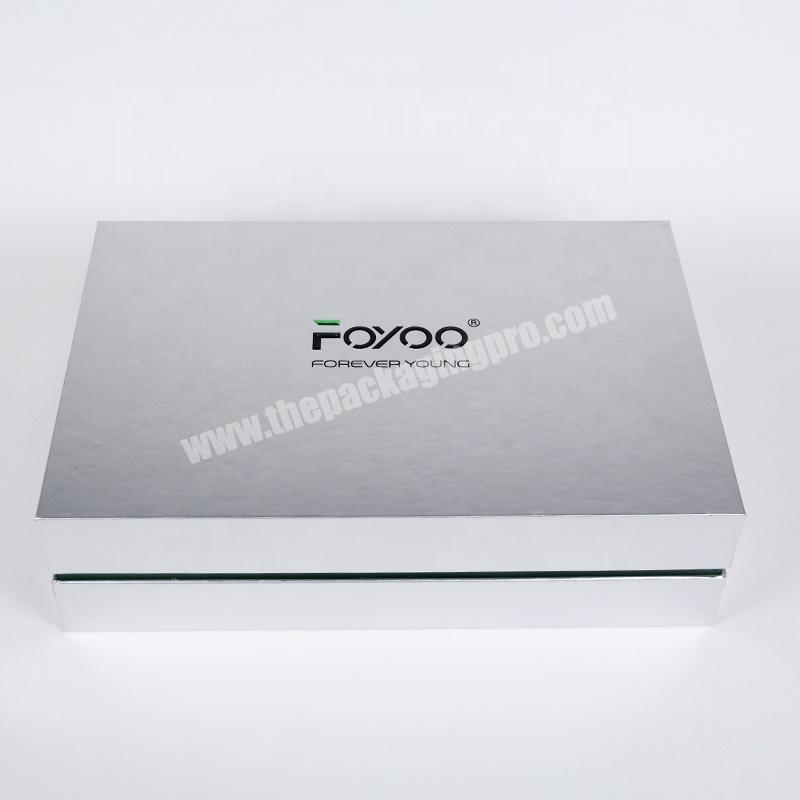 Custom Printed Paper Cardboard Folding Boxes Design Your Logo Packaging Sliver Magnetic Gift Box