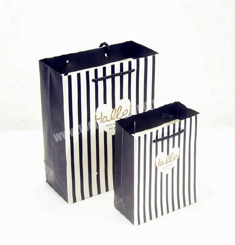 Custom Printed Vertical Stripe Paper Hand Gift Bag