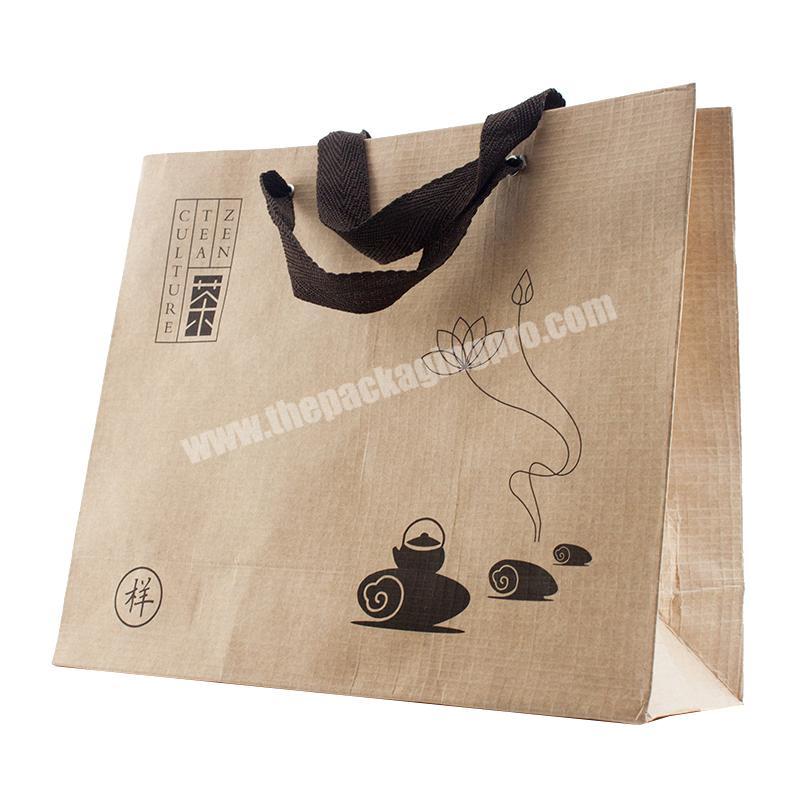 Custom Single Brown Paper Clothing Package Bags With Rope