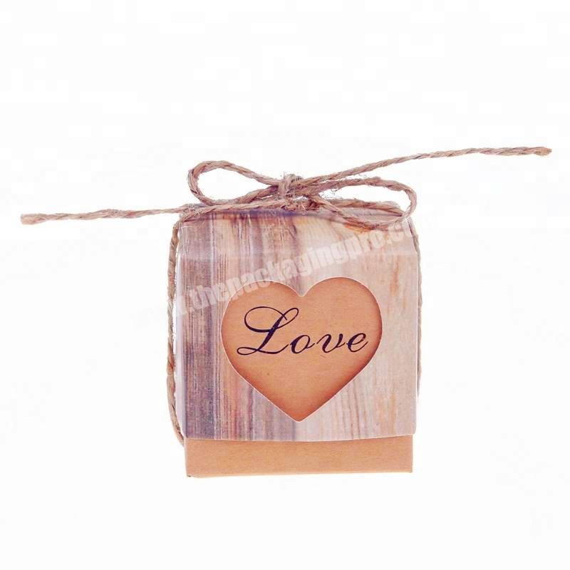 Custom Wedding Party Favor Vintage Gift Small Kraft Paper Candy Packaging Box