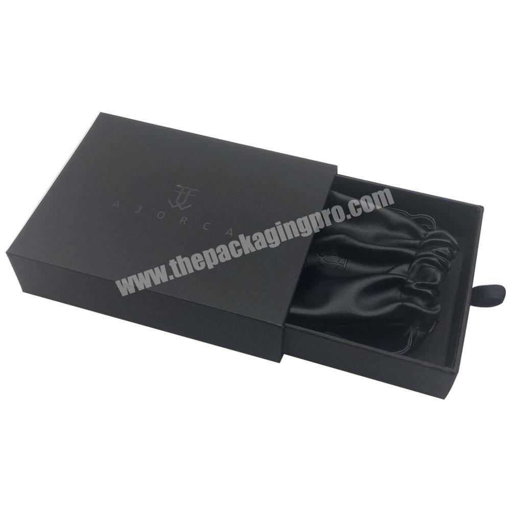 Custom cardboard gift luxury black box packaging