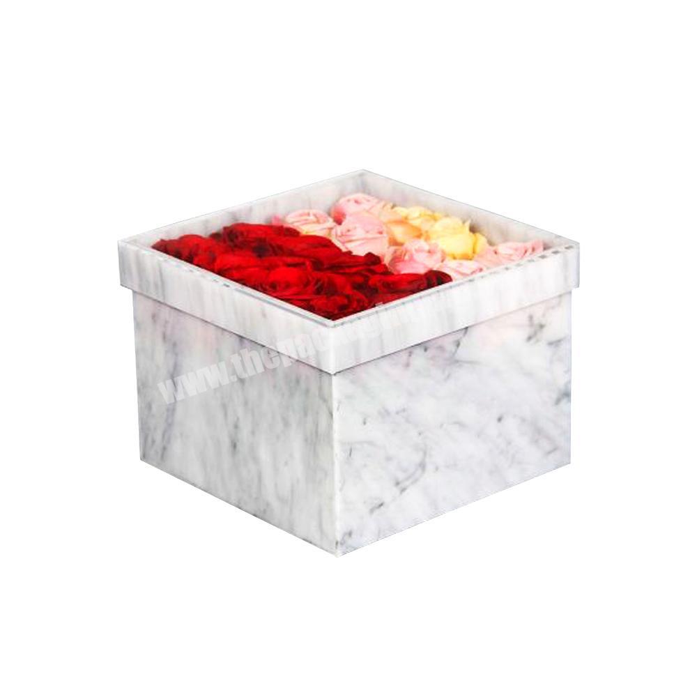 Custom cardboard wholesale marble luxury paper flower box