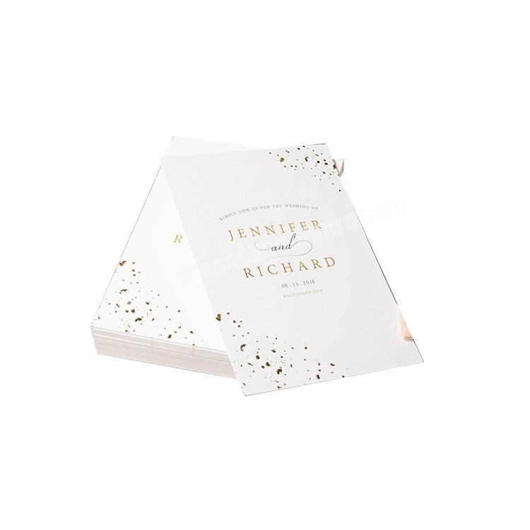 Custom color printing gold foil stamping white card paper Greeting cards