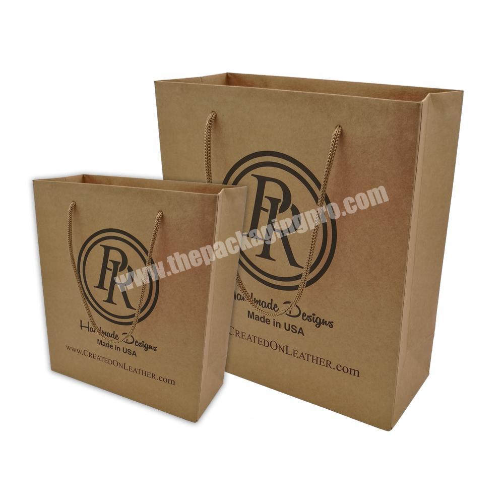 Custom logo brown kraft paper bag with logo print