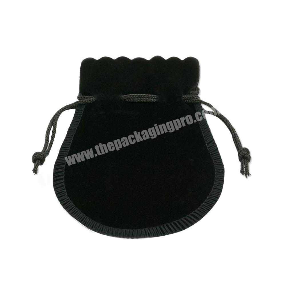 Custom logo jewellery pouch velvet drawstring bag