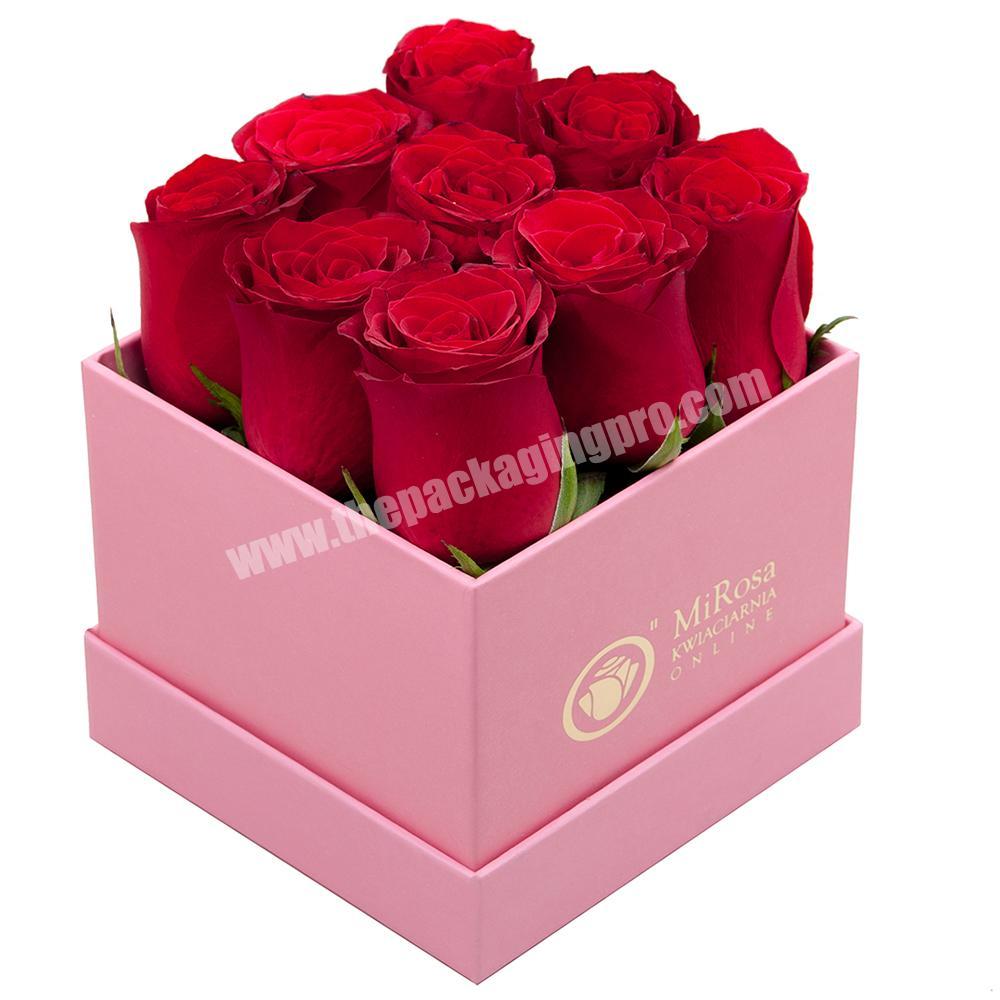 Custom logo printed flower boxes for roses packaging