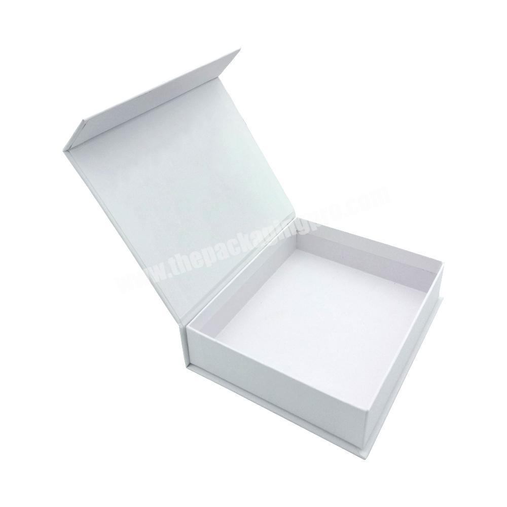 Custom logo printed paper magnetic white gift box