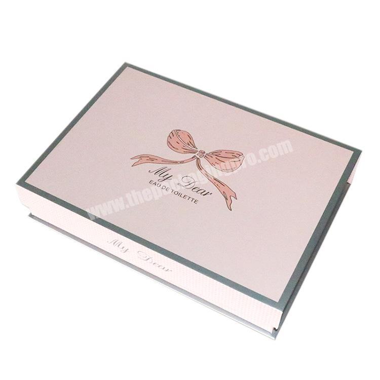 Custom printed Logo pink color book shaped folding paper magnetic packaging gift box